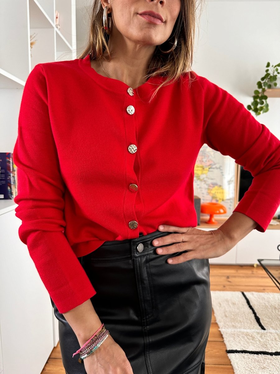 Cardigan Nabel ROUGE - GRACE ET MILA Gilet pour femme